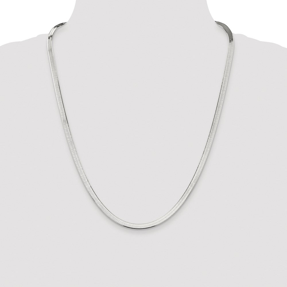 Sterling Silver Rhodium-plated 4.5mm Magic Herringbone Chain