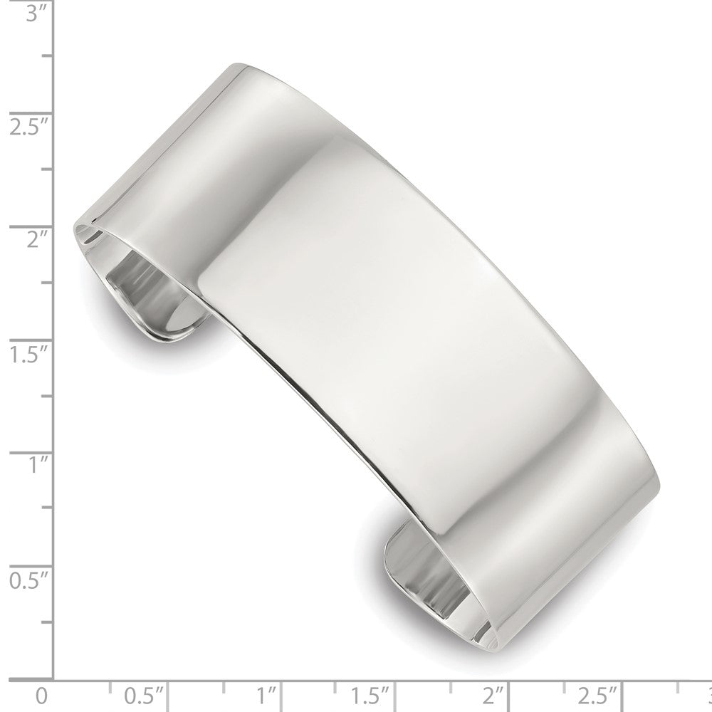Sterling Silver Polished 25mm Flat Cuff Bangle