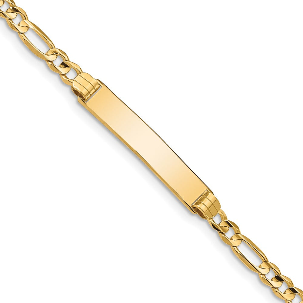 14k Figaro ID Bracelet 7 inches