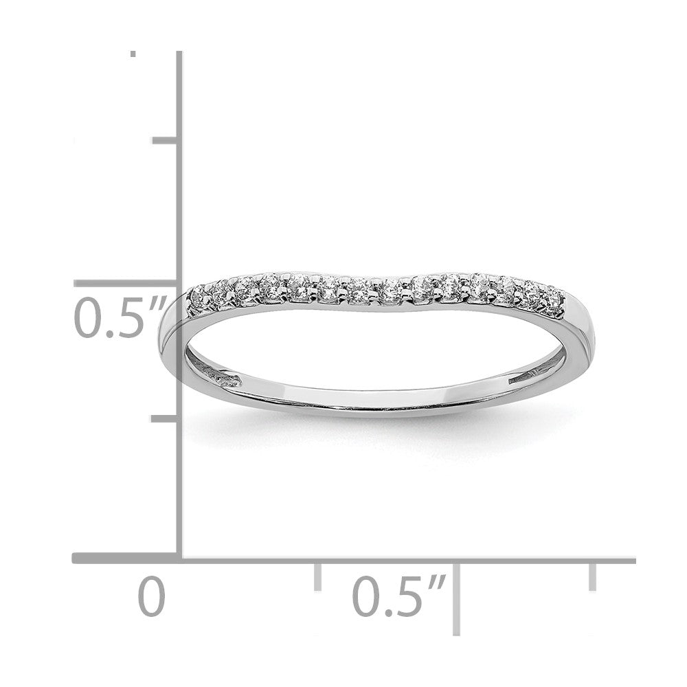 10k White Gold 1/10 carat Diamond Contoured Complete Wedding Band