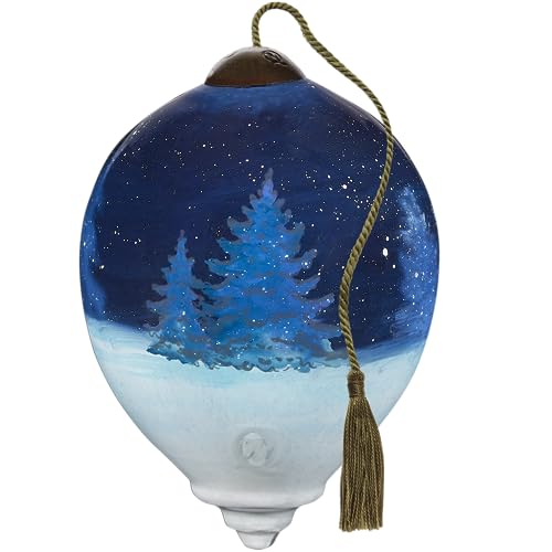 Neqwa Art Happy Christmas to All by Sarah Summers Hand-painted Glass Ornament