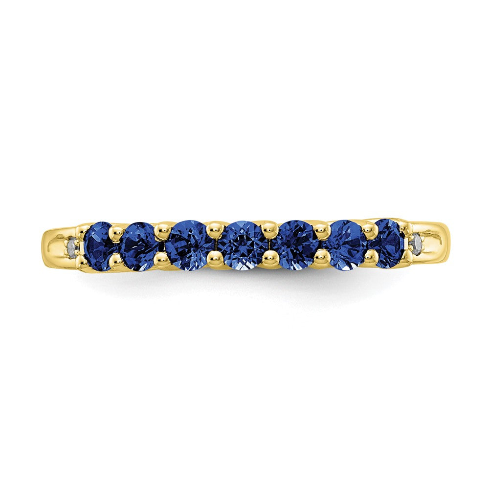 10k Yellow Gold CR Sapphire & Diamond Ring