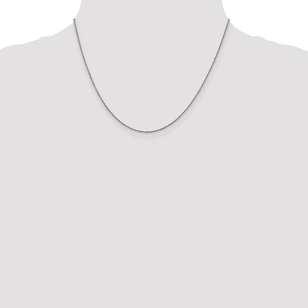 10k White Gold 1mm Sparkle Singapore Chain