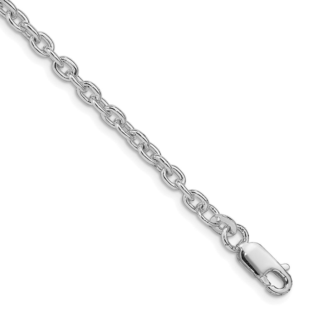 Sterling Silver Rhodium-plated 3.5mm Cable Chain