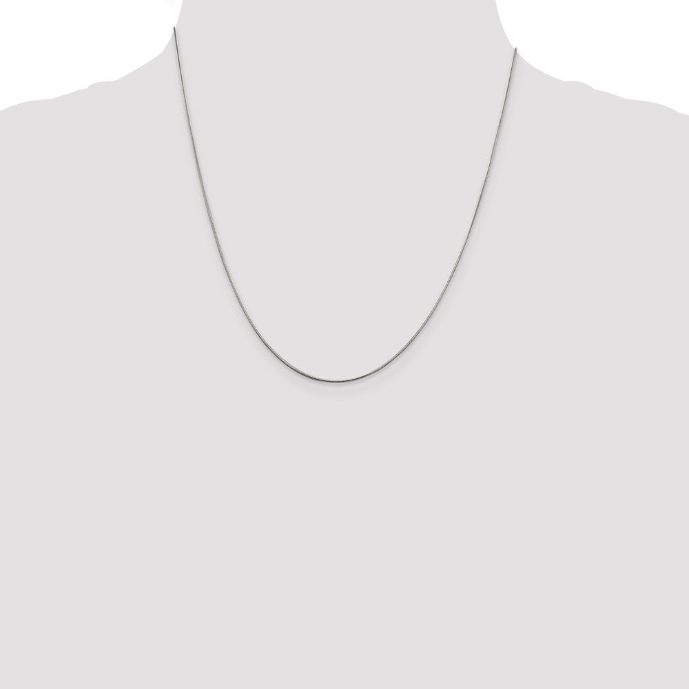 Sterling Silver Rhodium-plated .8mm Round Snake Chain 20 Inches