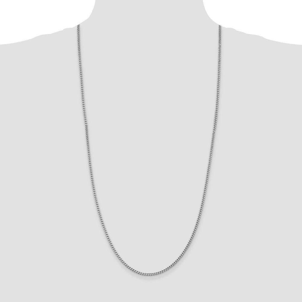 Sterling Silver Rhodium-plated 3mm Curb Chain 30 Inches