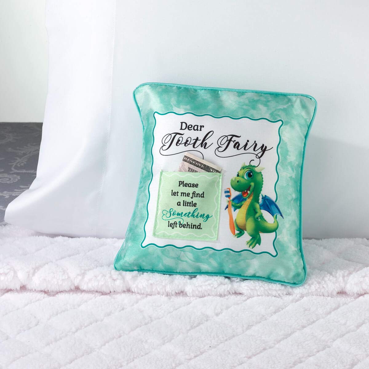 Lillian Rose Green Dragon Tooth Fairy Pillow
