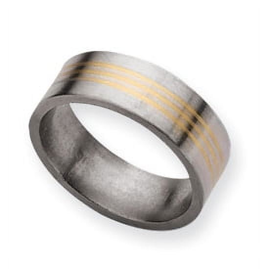 Chisel Titanium Black IP-plated Brushed and Polished 8mm Band