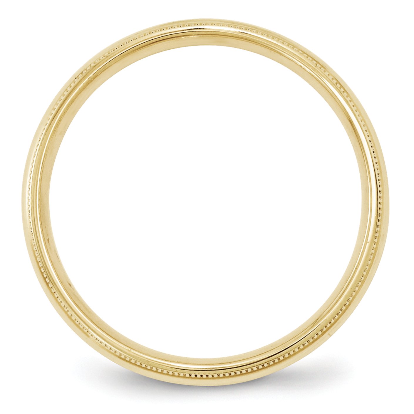 10k Yellow Gold 4mm Milgrain Half Round Comfort Fit Wedding Band Size 7.5