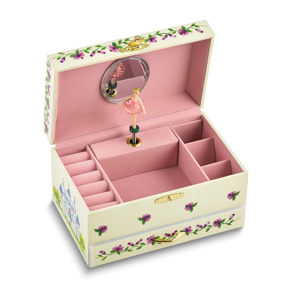 Childrens Ballerina Mirrored Musical Jewelry Box (Plays Bolero)
