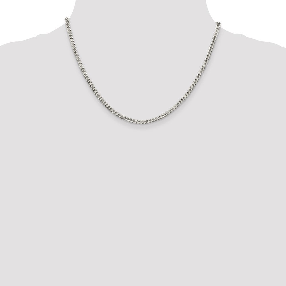 Sterling Silver Polished 3.15mm Curb Chain 18 Inches