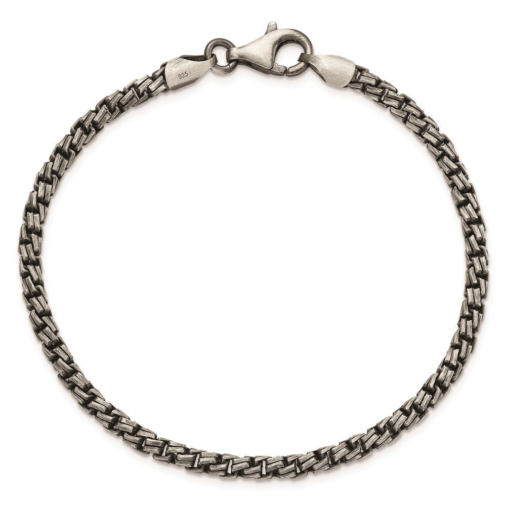 Sterling Silver Antiqued Brushed Bracelet 8 inches