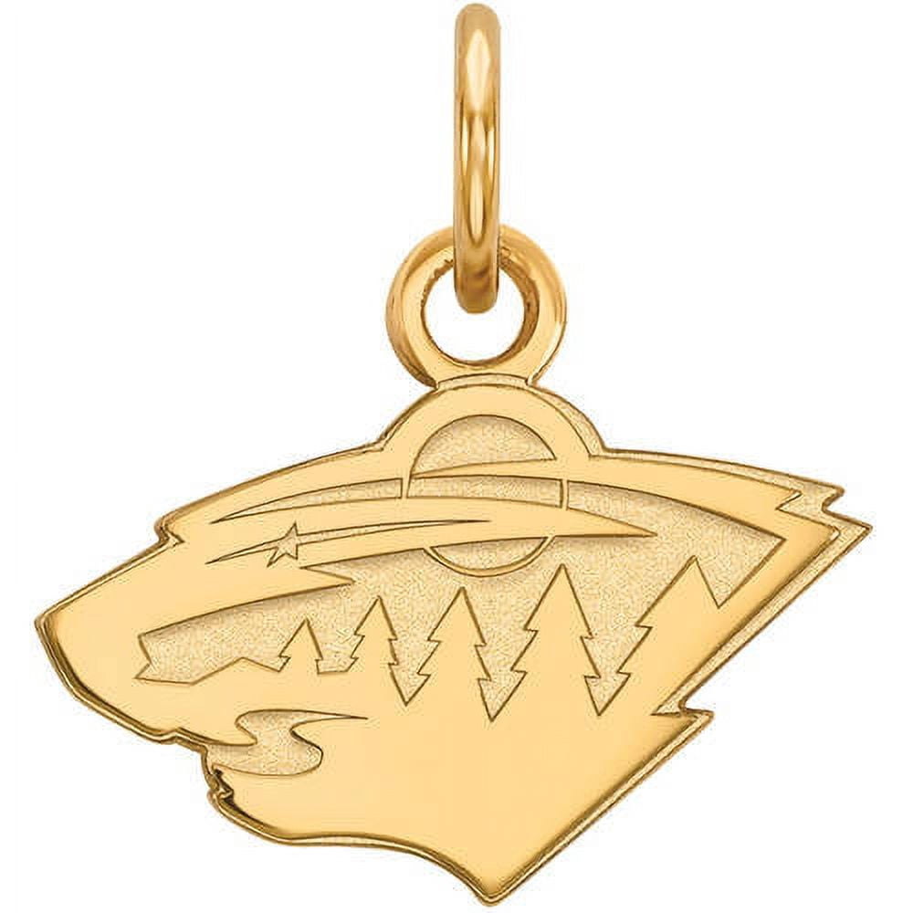 14K Yellow Gold NHL LogoArt Minnesota Wild Extra Small Pendant