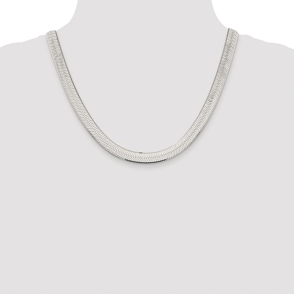 Sterling Silver Rhodium-plated 8.75mm Magic Herringbone Chain