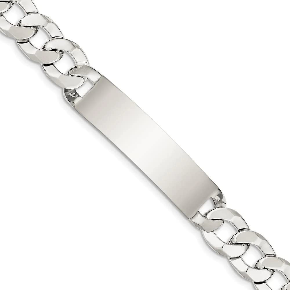 Sterling Silver Curb Link ID Bracelet 7.5 inches