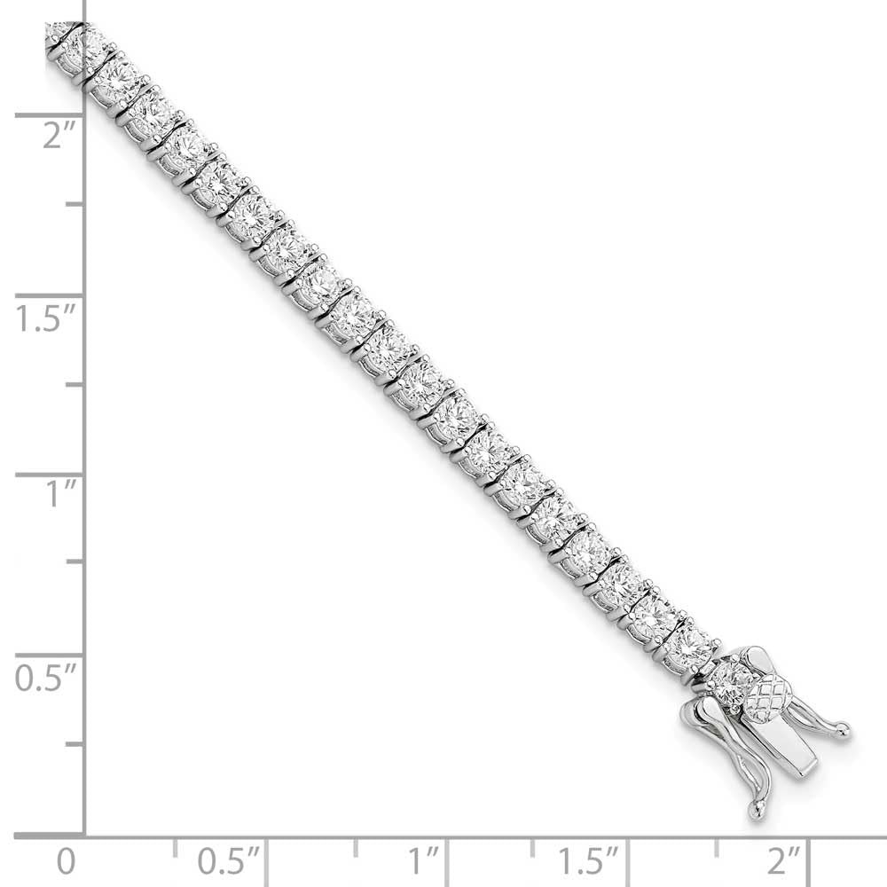 Sterling Silver Rhodium-plated Polished CZ Tennis Bracelet 7.5 inches