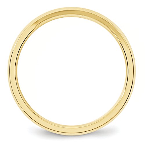 10k Yellow Gold 3mm Beveled Edge Comfort Fit Wedding Band Size 6