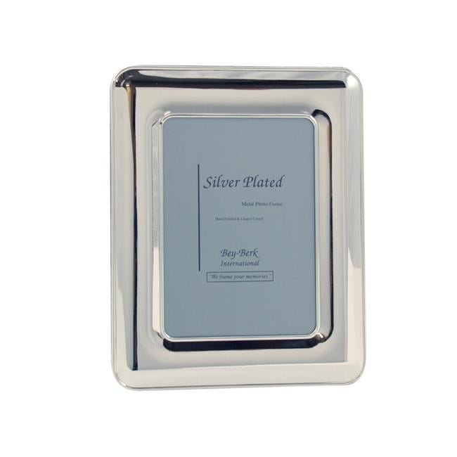 Bey-Berk International SF163-09 4 x 6 in. Silver Plated Picture Frame with Easel Back, Setof 2 - 8.25 x 6.25 x 0.25 in.