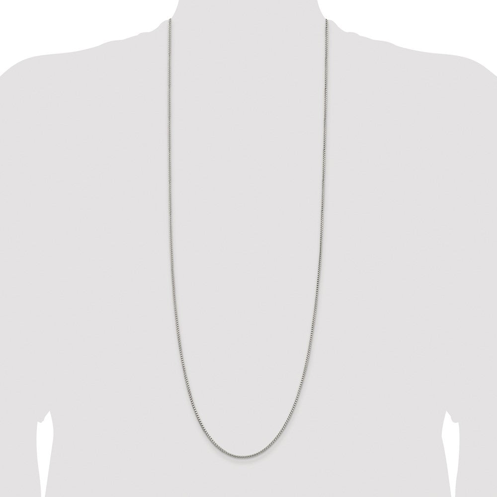 Sterling Silver Rhodium-plated 1.75mm Round Box Chain