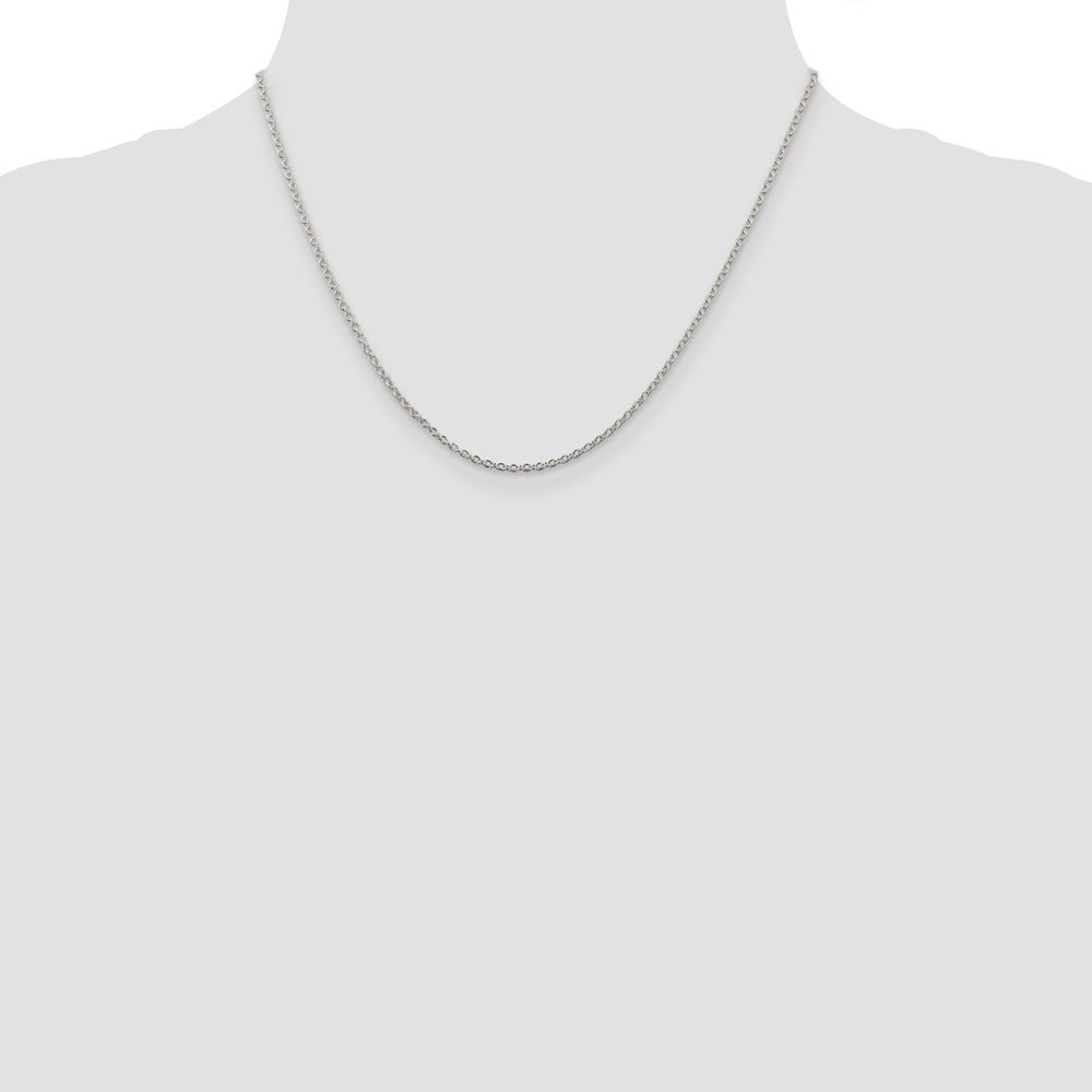 Sterling Silver Rhodium-plated 1.95mm Cable Chain 18 Inches