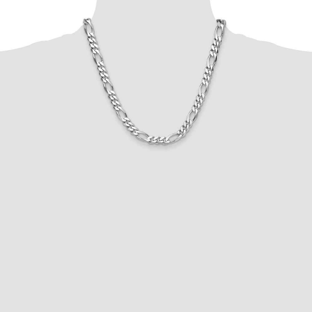 Sterling Silver Rhodium-plated 10.2mm Figaro Chain 20 Inches
