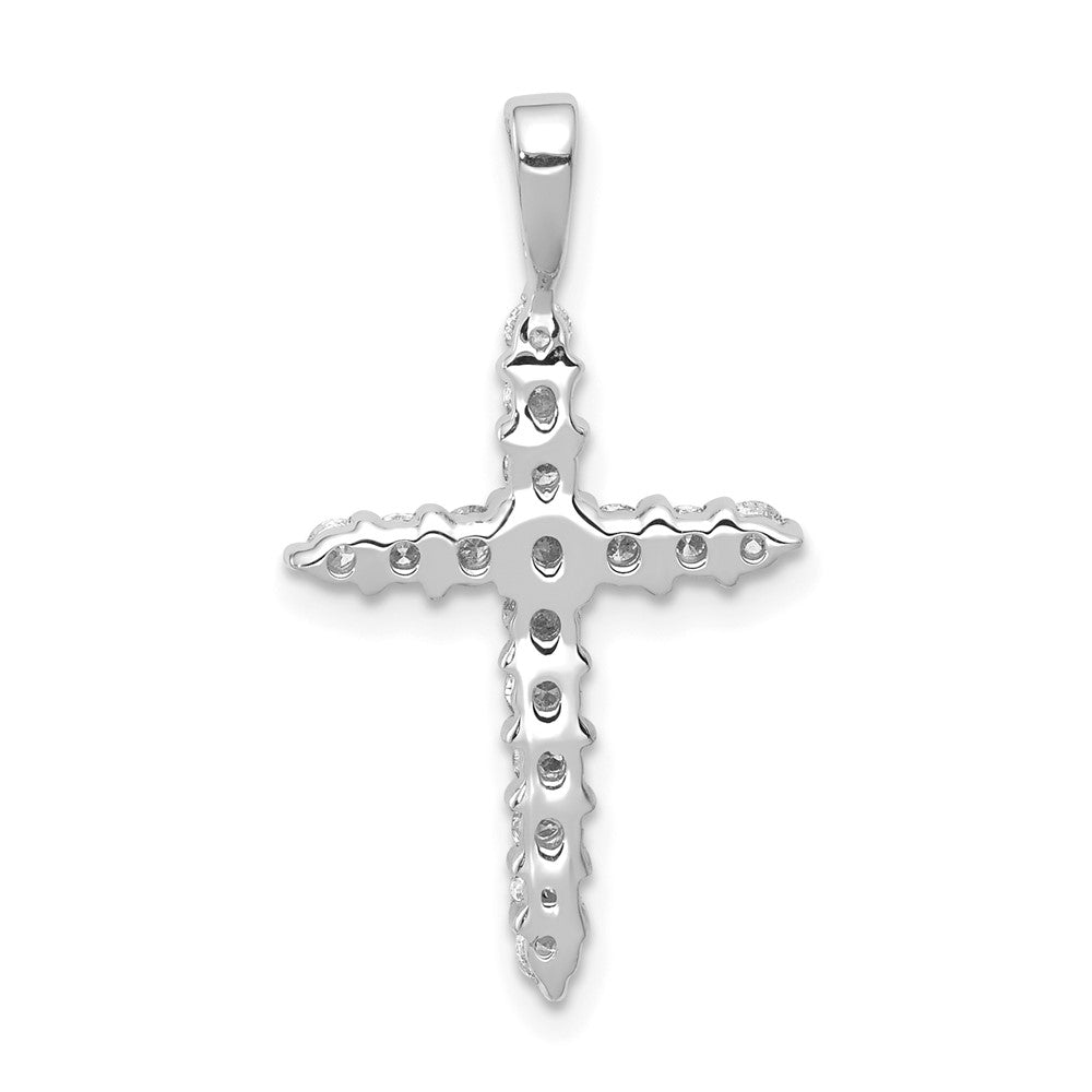 14k White Gold 1/2 carat Lab Grown Diamond VS/SI+ G+ Cross Pendant