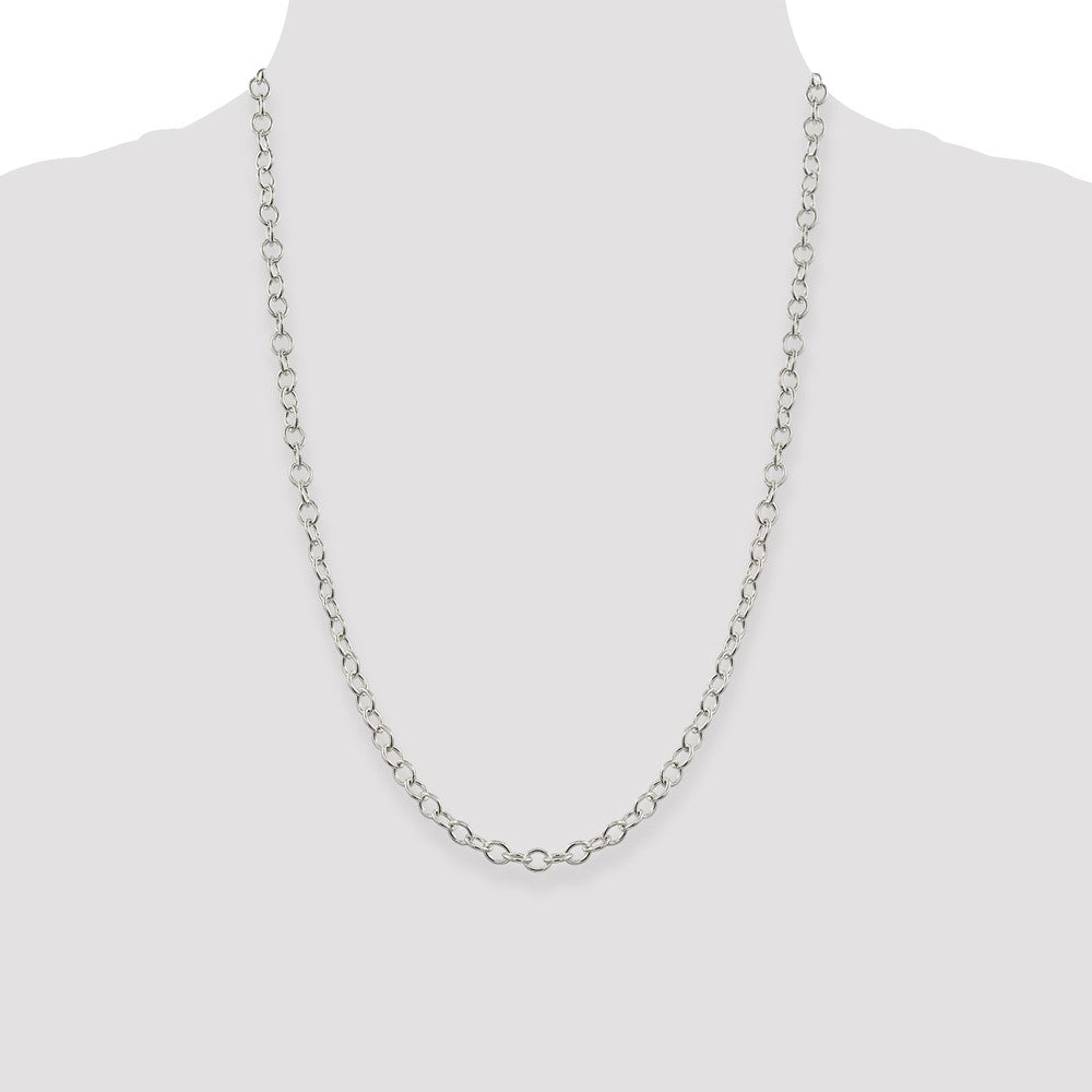 Sterling Silver 5.3mm Oval Cable Chain 24 Inches