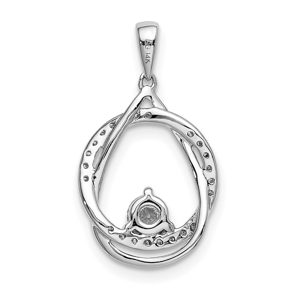 14k White Gold 1/3 carat Lab Grown Diamond VS/SI+ G+ Fashion Circle and Teardrop Pendant
