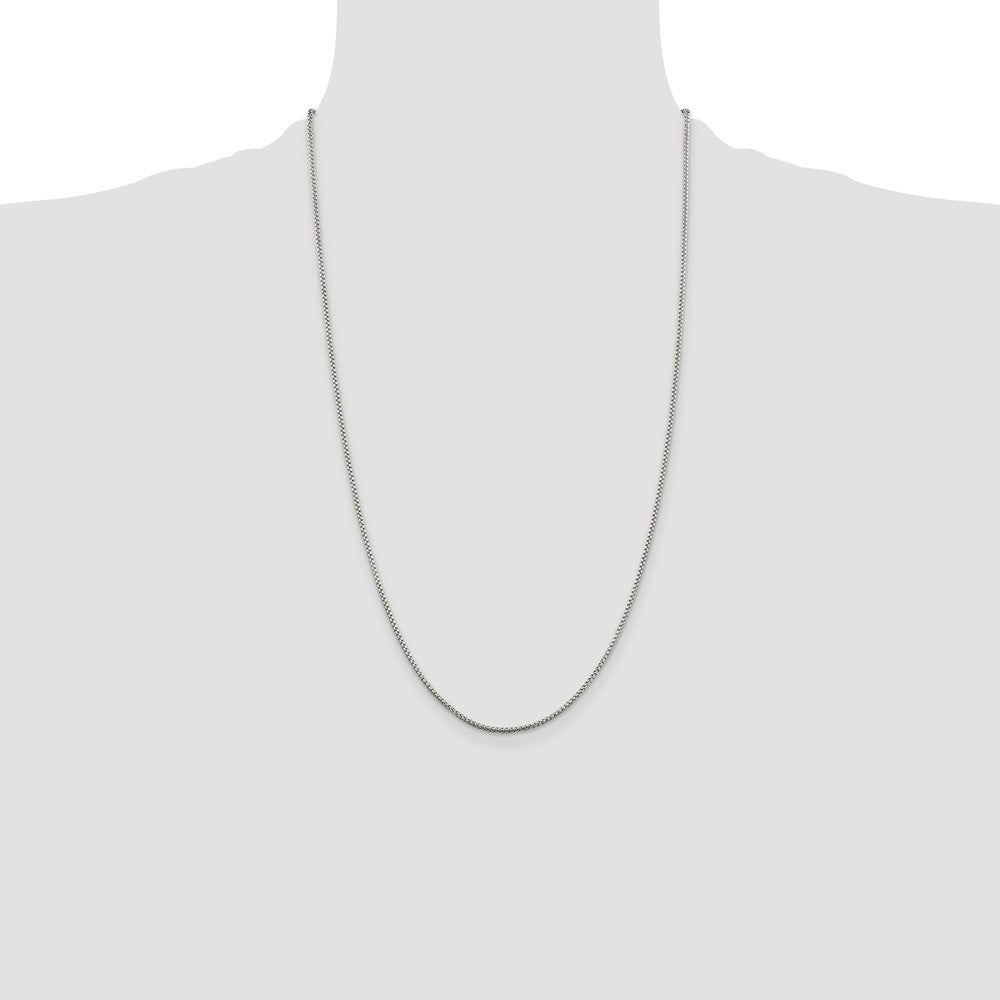 Sterling Silver 1.5mm Round Box Chain 26 Inches