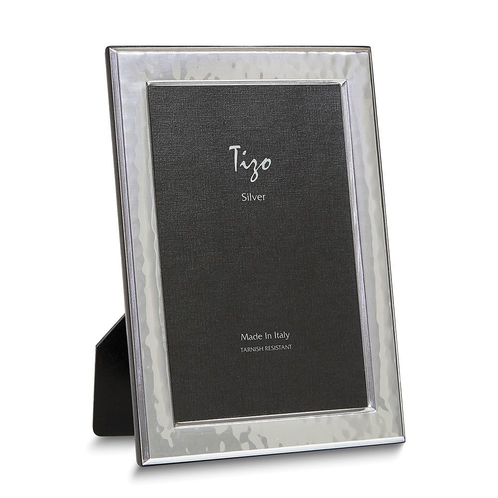 Bilaminate Sterling Silver Tarnish-resistant Hammered 4x6 Photo Frame