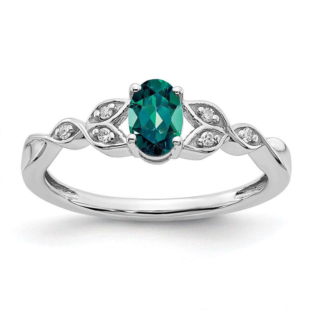 Sterling Silver 6x4 CA Diamond Ring Rd 6-.006ct- Stone:A Mel:S43