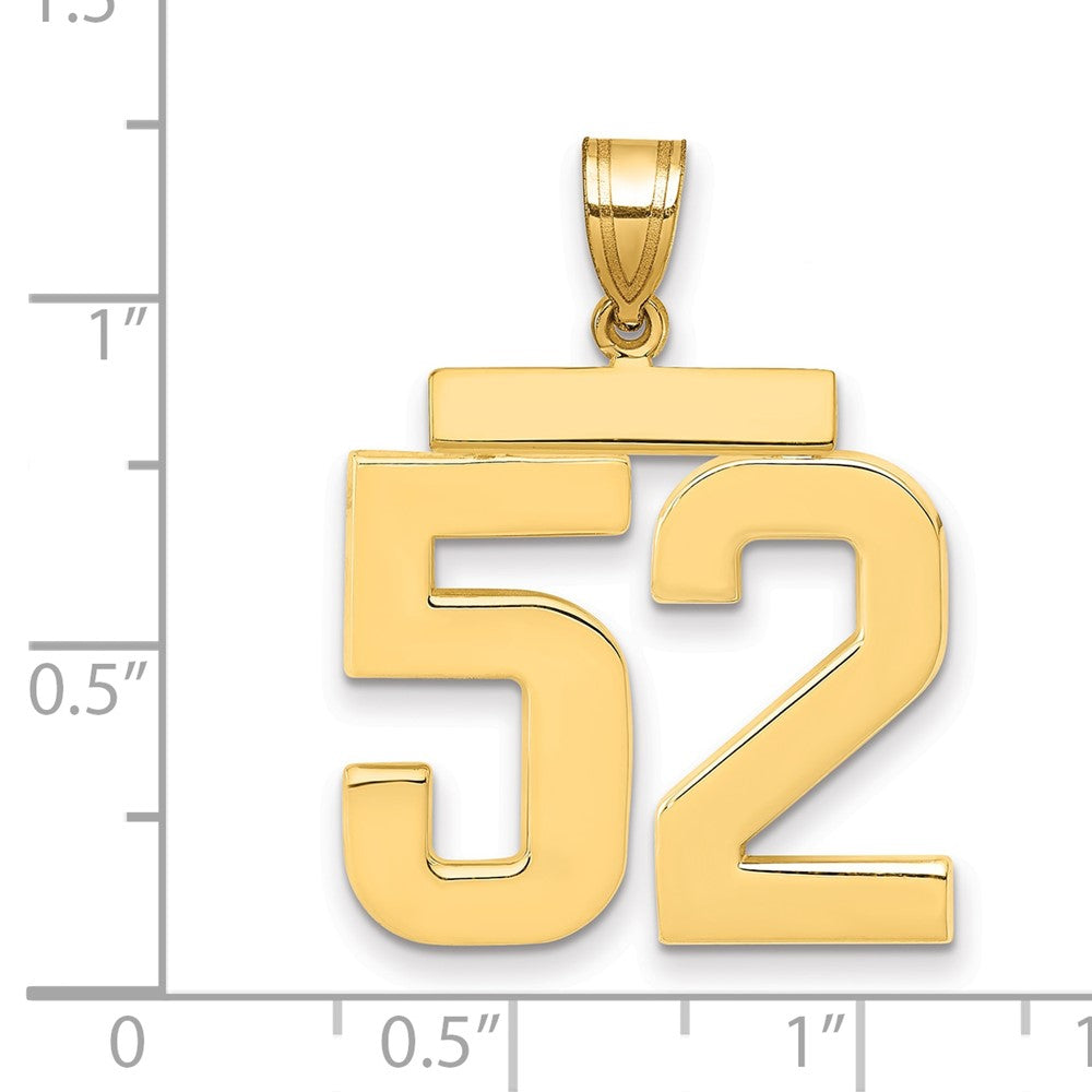 14k Large Polished Number 52 Charm