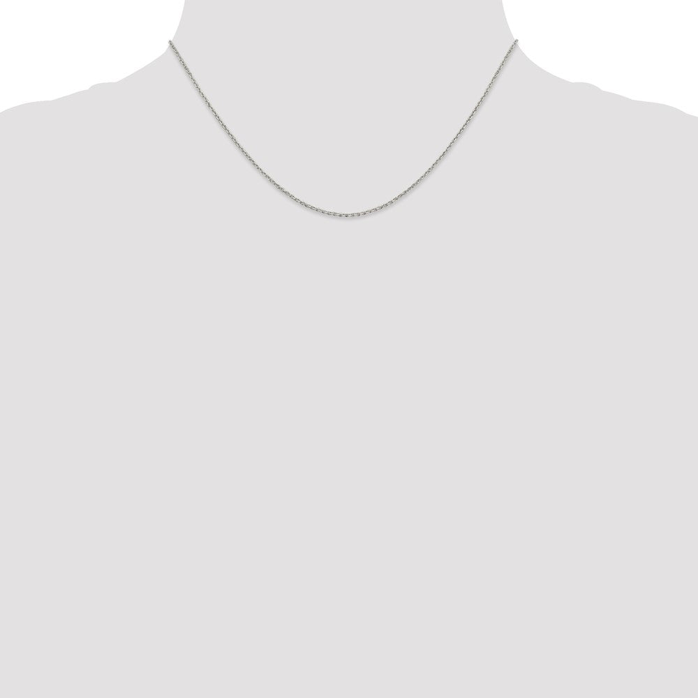 Sterling Silver 1.25mm Diamond-cut Forzantina Cable Chain 16 Inches