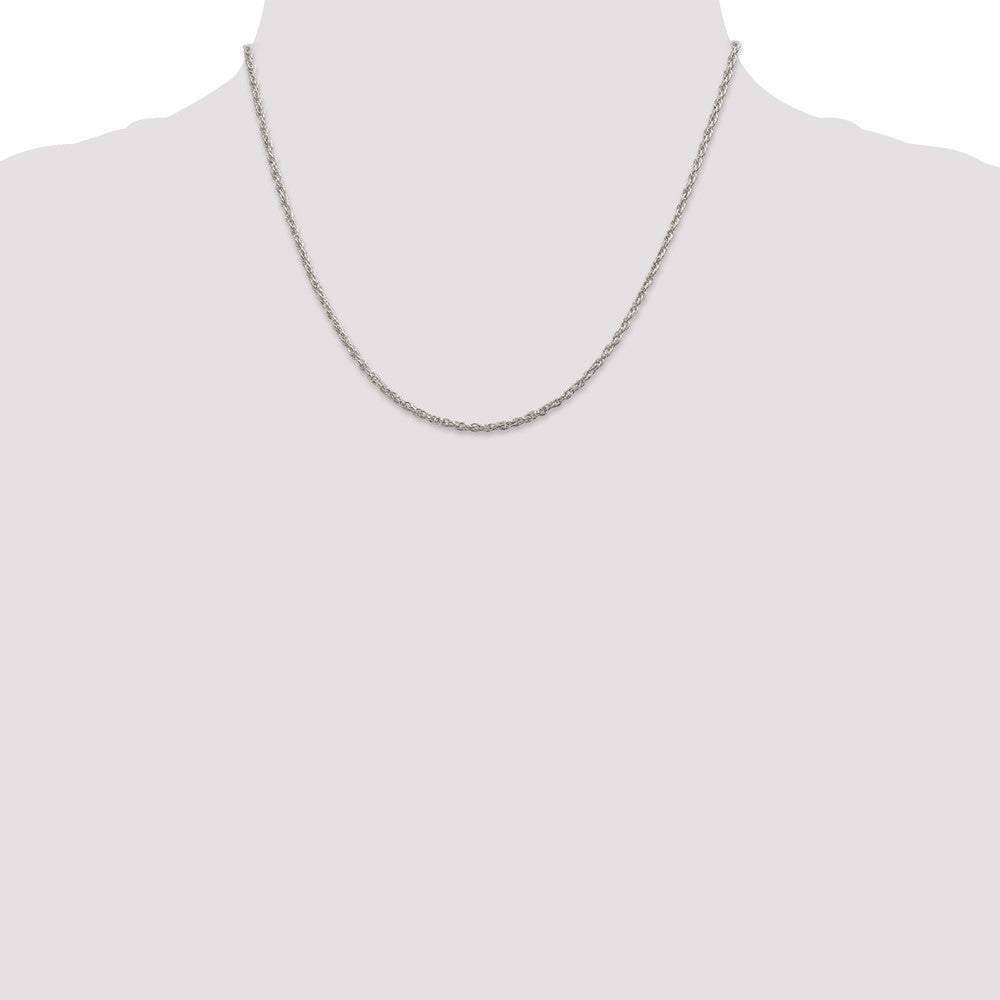 Sterling Silver 2mm Loose Rope Chain 18 Inches