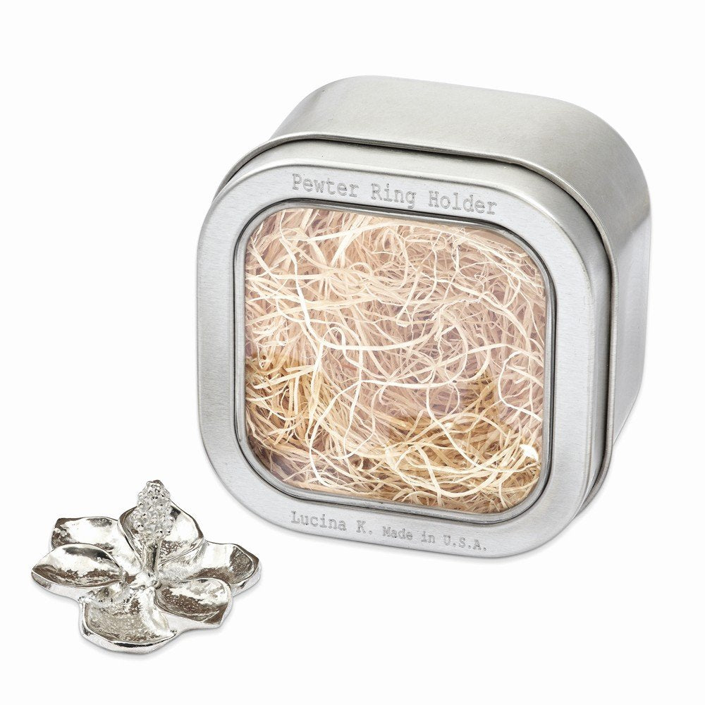 Handcrafted Tarnish-free Pewter Tiny Gardens Magnolia Ring Holder GM12045