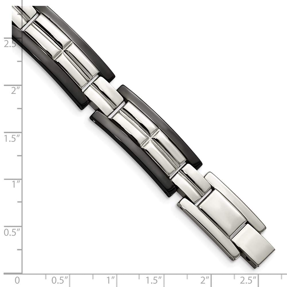Stainless Steel Polished Black IP-plated 8.5 in Bracelet 8.5 inches