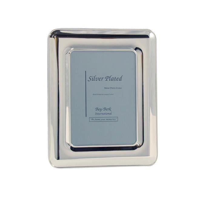 Bey-Berk International SF163-12 8 x 10 in. Silver Plated Picture Frame with Easel Back - 13 x 11 x 0.50 in.