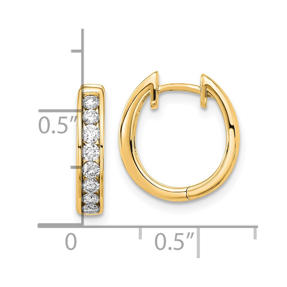 14K Diamond Hinged Hoop Earrings