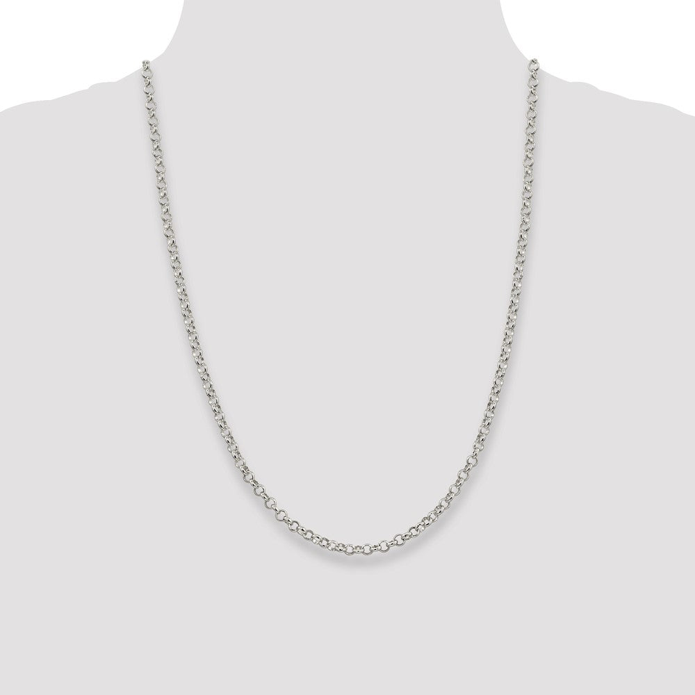 Sterling Silver 4mm Rolo Chain 24 Inches