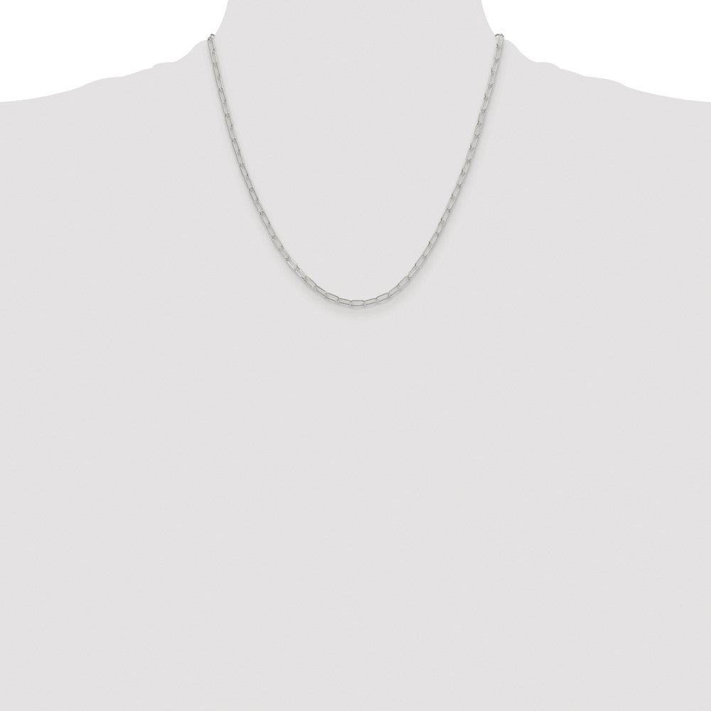 Sterling Silver Rhodium-plated Polished 2.9mm Elongated Cable Chain
