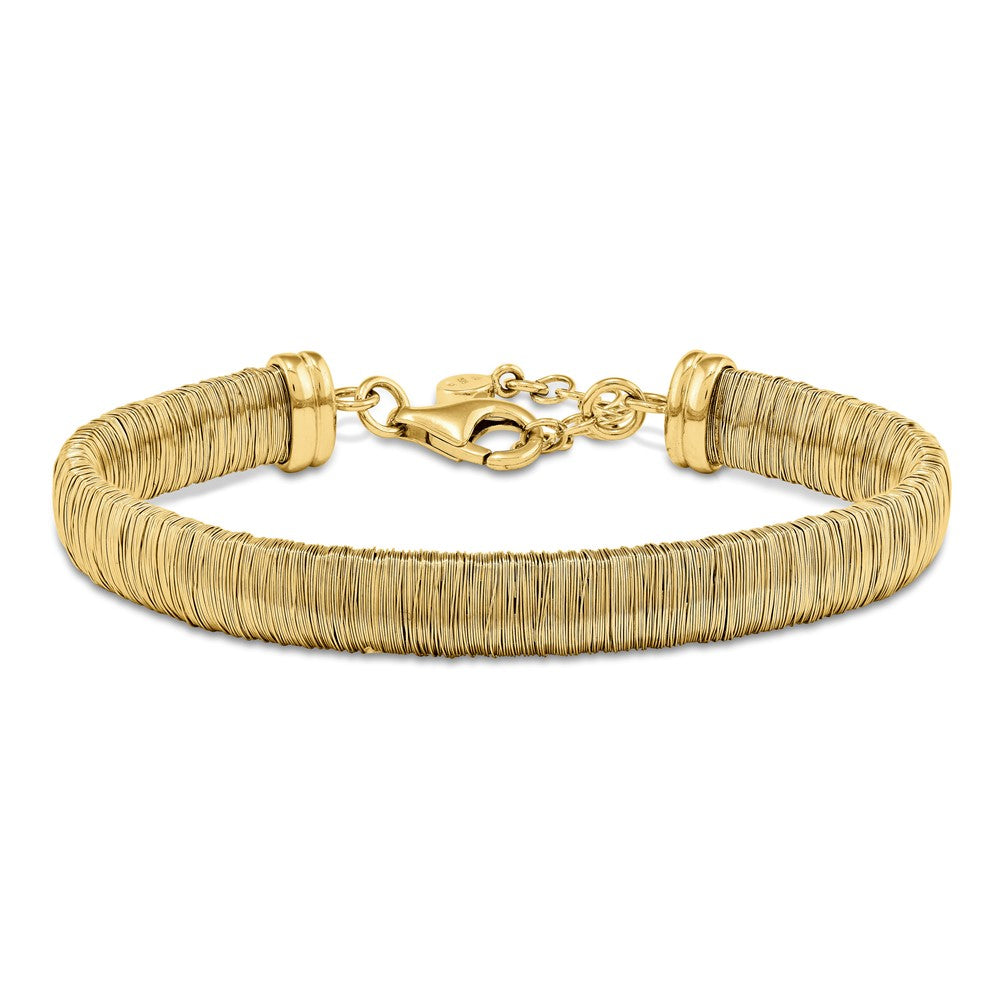 Sterling Silver wrapped wire bracelet 7.5 + 1 Extender-YELLOW