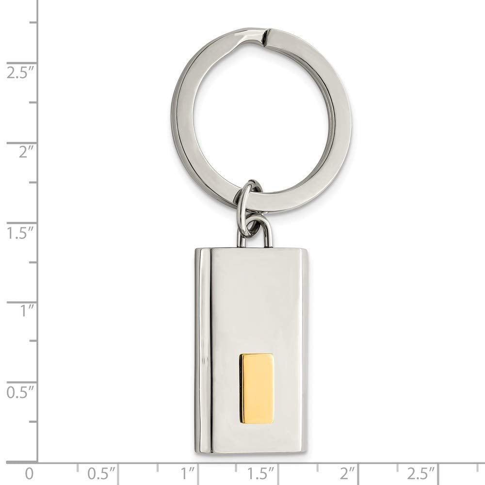 Stainless Steel Polished Yellow IP-Plated Key Chain