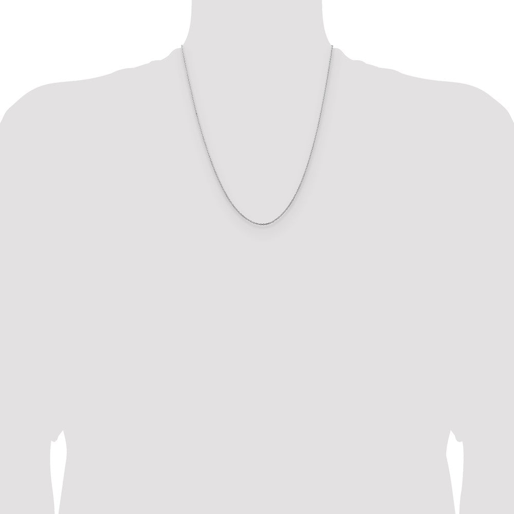 Sterling Silver Rhodium-plated 1mm Cable Chain