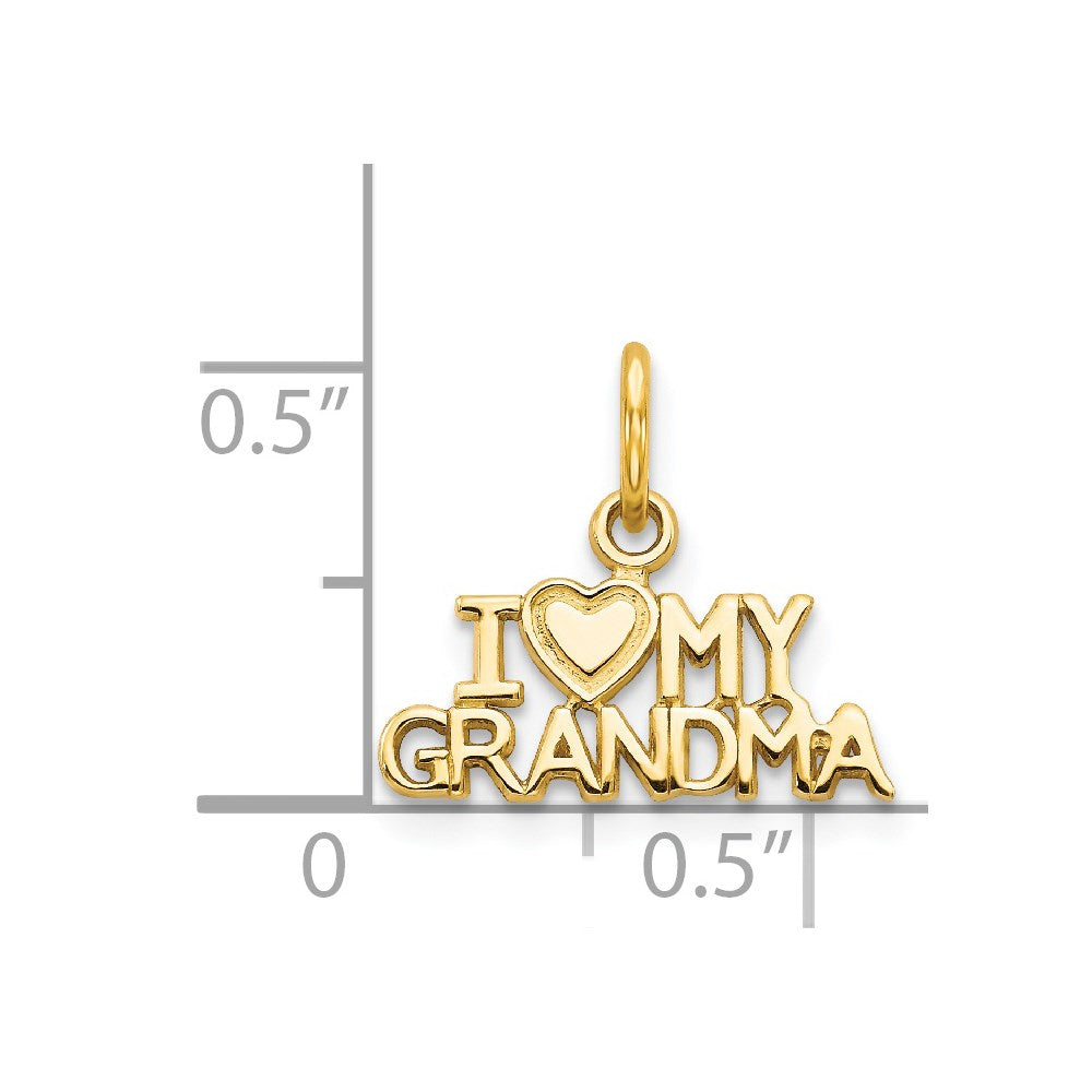 14k I HEART MY GRANDMA Charm