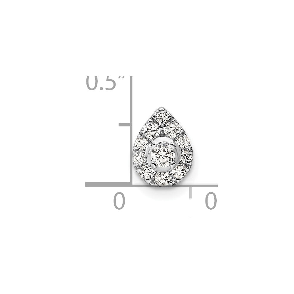 14k White Gold 1/3 carat Lab Grown Diamond VS/SI+ G+ Pear Chain Slide Pendant