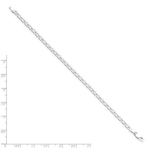 Amore La Vita Sterling Silver Rhodium-plated Polished 4.3mm 7 inch Open Link with Lobster Clasp Charm Bracelet 7 inches