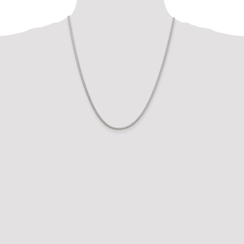 Sterling Silver 2.5mm Round Spiga Chain 22 Inches