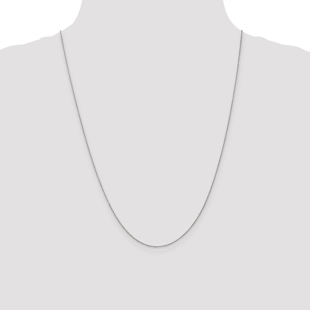 14K White Gold .9mm Round Cable Chain
