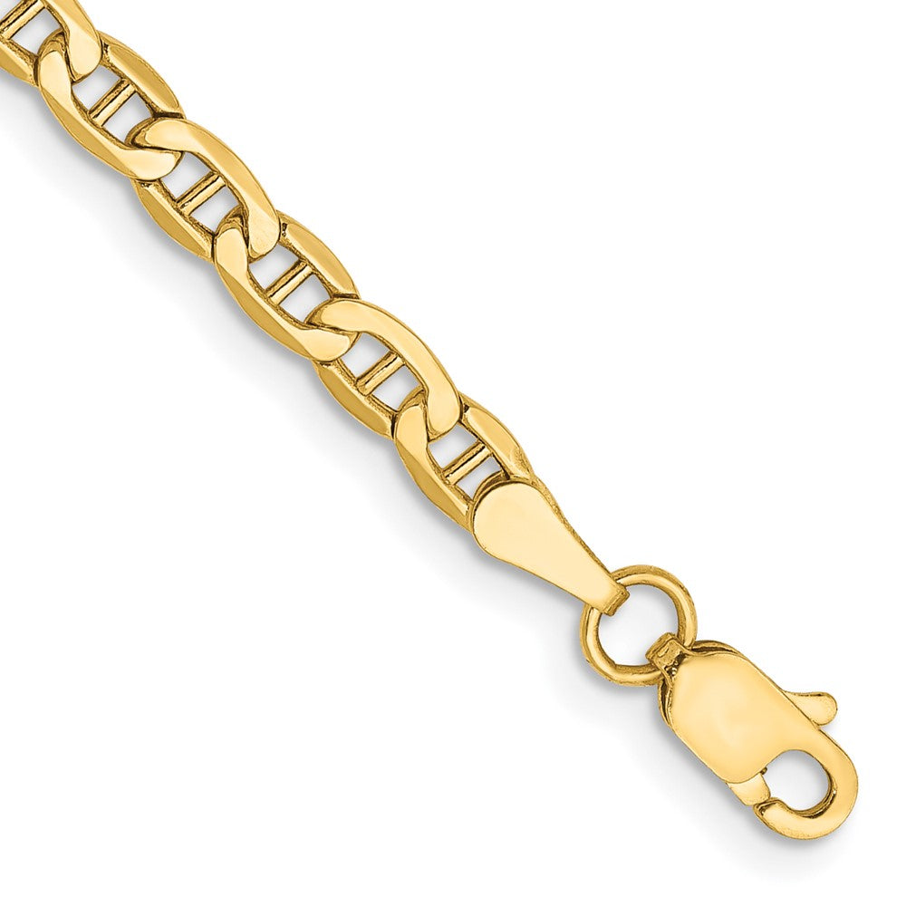 14K 9 inch 3.2mm Semi-Solid Anchor with Lobster Clasp Anklet 9 inches