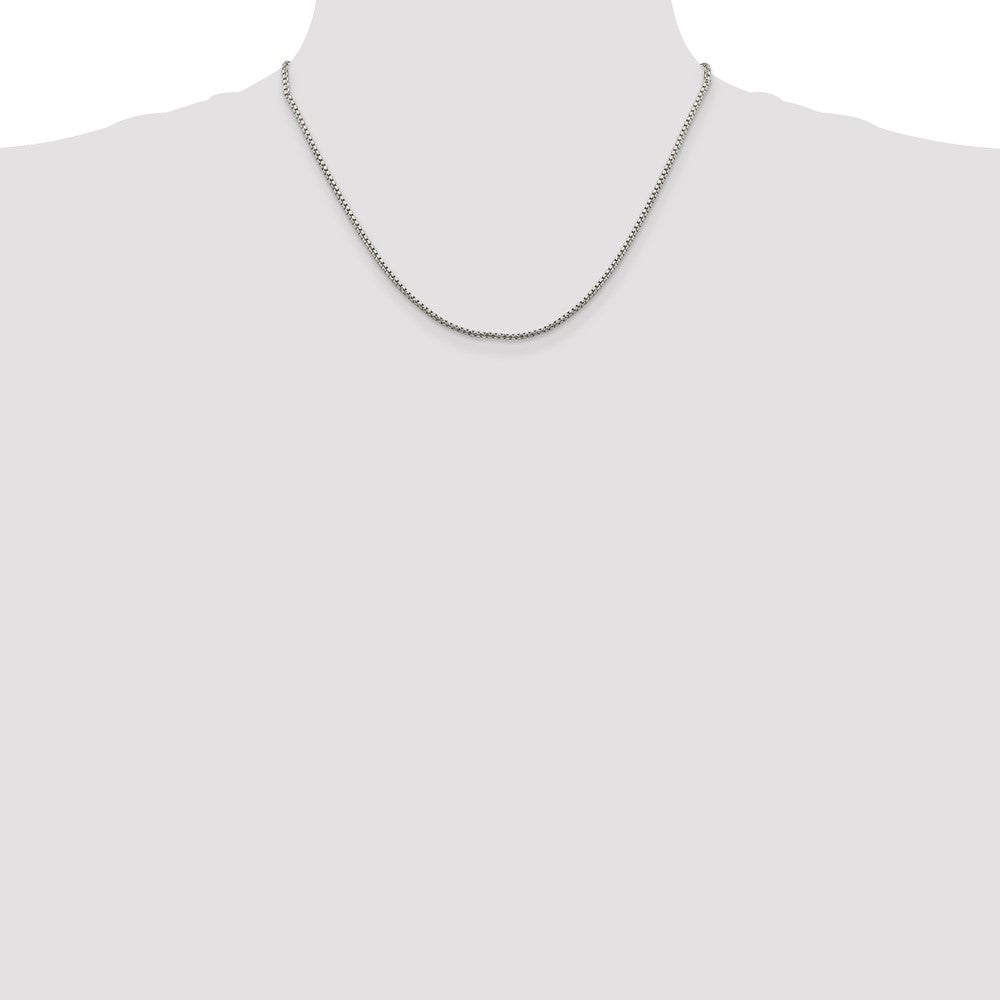 Sterling Silver 1.75mm Diamond-cut Round Box Chain 18 Inches